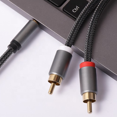 Kabëll stereo audio 3.5 mm deri në 2RCA